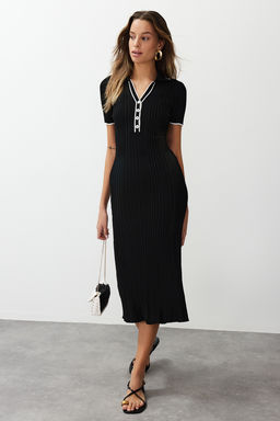 TRENDYOLMILLA Haki Renk Bloklu Midi Triko Elbise TWOSS24EL00831 фото 6