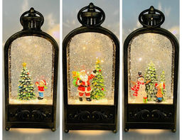 Новогодний декор Фонарь стекло - 23 см (арт. 23014A/23014B/23014D) в ассортименте