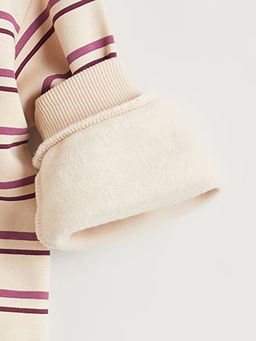 Bisiklet Yaka ?izgili K?z ?ocuk Sweatshirt