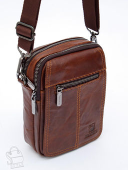 Сумка мужская кожаная 8611S brown Fuzhiniao
