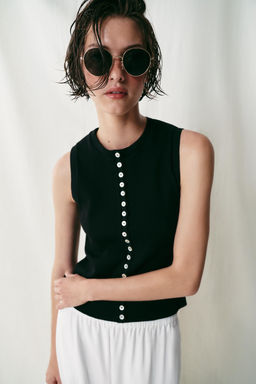 TOP BOTONES / Negro - Zara фото 4