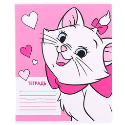 Цена за 20 шт. Тетрадь в крупную клетку 12 листов, 1 сентября, 5 видов МИКС, обложка мелованный картон, Коты Аристократы