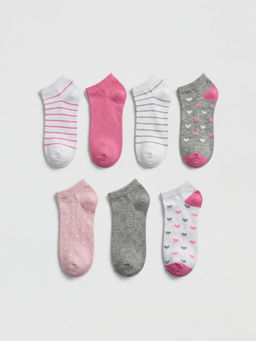 Desenli K?z ?ocuk Patik ?orap 7li