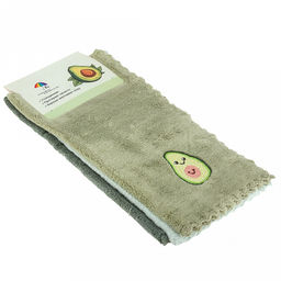 Салфетка для уборки 30х30см "Аавокадо друг", микрофибра, набор 3шт (Китай)