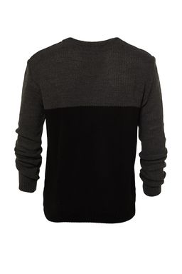 TRENDYOL MAN Siyah Slim Fit Dar Kesim Bisiklet Yaka Renk Bloklu Triko Kazak TMNAW21KZ0544 - Trendyolmilla фото 7