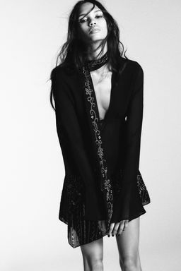 EMBROIDERED GEORGETTE FOULARD SHIRT - Zara фото 2