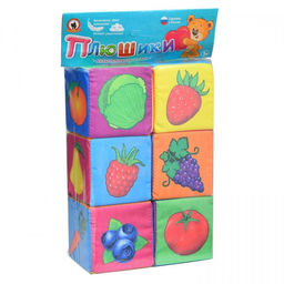 Кубики мягкие 6шт. "Веселый огород" в пакете (Д-414-18) 1+