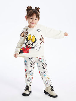 Minnie Mouse Bask?l? K?z Bebek Hoodie ve E?ofman Alt? 2li Tak?m