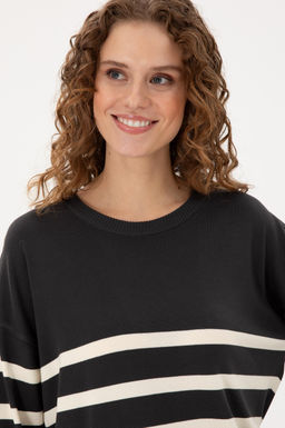 Женский свитер антрацитового меланжевого цвета с круглым вырезом Неожиданная скидка в корзине - U.s. polo assn фото 2