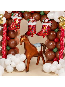 Воздушный шар фольгированный 3D 35" «Лошадка», коричневый, сатин