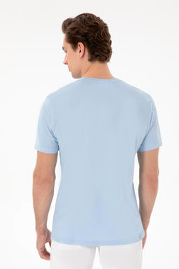 Erkek Regular Fit Bisiklet Yaka A__k Mavi Basic Ti__rt Sepette S_rpriz _ndirim - U.s. polo assn фото 5