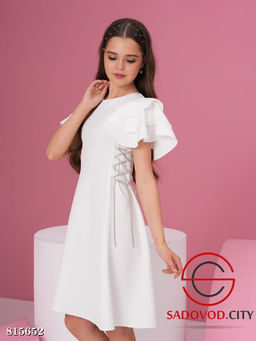 Платье для девочки с волнистыми рукавами