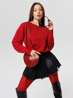 Женский лонгслив из футера 2-х нитки бордовый ВК-25 (15)