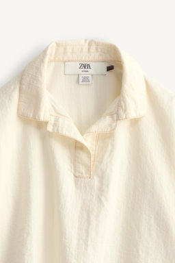 CAMISA PESPUNTES CONTRASTE LIMITED EDITION / Blanco roto - Zara фото 3
