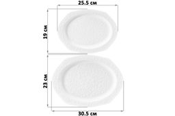 Набор 2 блюд 30,5*23*2 см и 25,5*19*2 см "Веточки-цветочки" овальное, фарфор