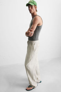 RELAXED FIT JACQUARD TROUSERS - Zara фото 6