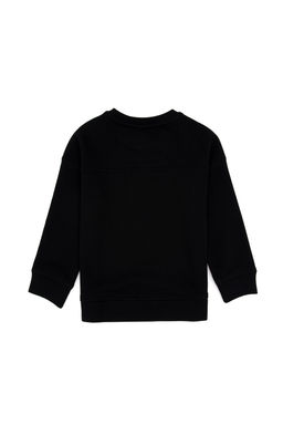 K_z _ocuk Siyah Simli Bask_ Detayl_ Bisiklet Yaka Basic Sweatshirt Sepette S_rpriz _ndirim - U.s. polo assn фото 11