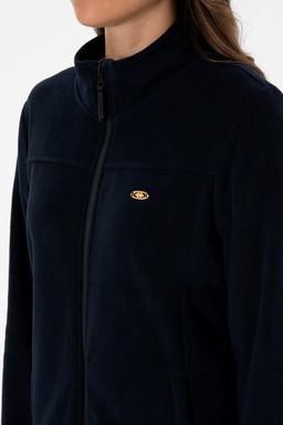 Kad_n Lacivert Fermuarl_ Dik Yaka Polar Sweatshirt - U.s. polo assn фото 7