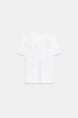 EMBROIDERED PETER PAN COLLAR T-SHIRT - Zara фото 15