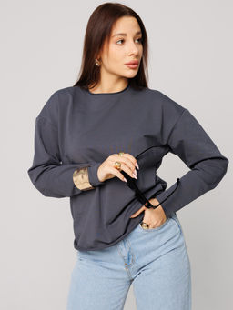 Женский лонгслив из футера 2-х нитки графит ВК-25 (33)