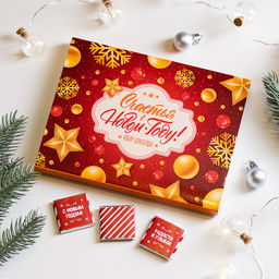 Набор 12 шоколадок Счастья в новом году (золотые звезды и шары на красном) - 8 чудо фото 2