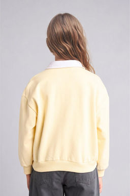 %100 Pamuk Relaxed Fit Sweatshirt K_z _ocuk - Defacto фото 6