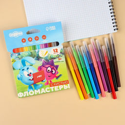Фломастеры с кистью, 12 цветов, Смешарики  фото 4