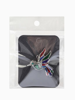 Брошь «Птица» голубка, цветная в серебре