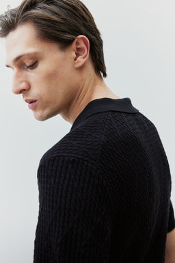Polo en punto trenzado Slim Fit - H&m фото 3