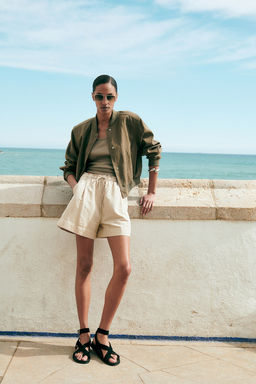 Pantalon corto en mezcla de lino - H&m фото 2