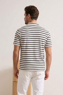 Yesil Regular/Normal Kesim Dokulu Cizgili Polo Yaka T-shirt TMNSS26PO00013 - Trendyolmilla фото 12