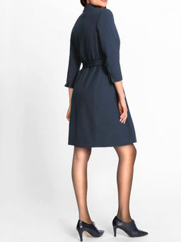 Двубортное платье с поясом, синее - Heine фото 9