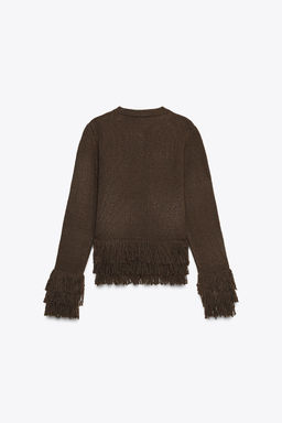 FRINGED KNIT CARDIGAN