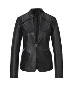 Кожаная куртка, черная - Linea tesini фото 2