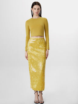 Юбка Mark Formelle x Ольга Бузова желтая с пайетками  фото 5