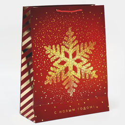 Пакет «Золотая снежинка», 31 х 40 х 11 см