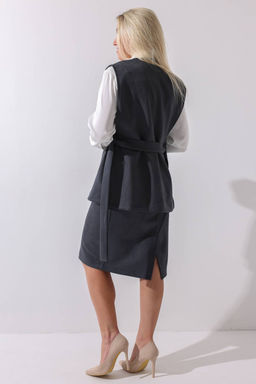 Жилет эко-замша 4335/07/Графитовый - Rise фото 4