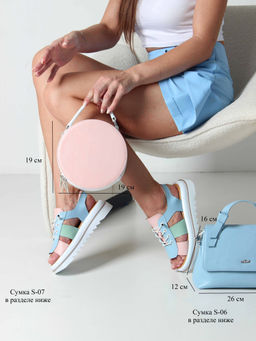 Босоножки 2029.2525w. Голубой розовый мята