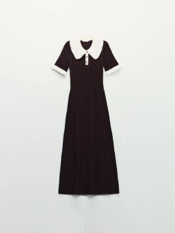 Вязаное платье миди с вискозой в составе / Zarina фото 10