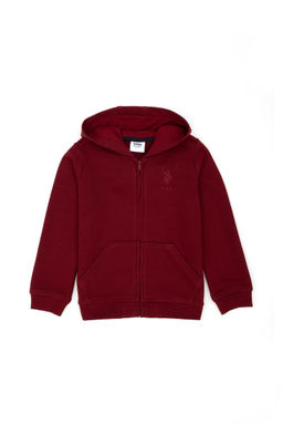 Бордовая красная базовая толстовка для мальчика - U.s. polo assn фото 2