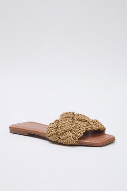 Trendyol Shoes Taba Orgu Kad?n Has?r Terlik TAKSS25TE00030 - Trendyolmilla фото 10