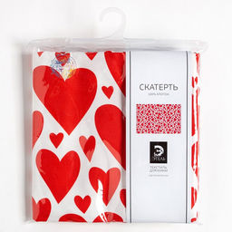 Цена за 2 шт. Скатерть «Этель» Red hearts 149×110 см, 100% хлопок, саржа 190 г/м²