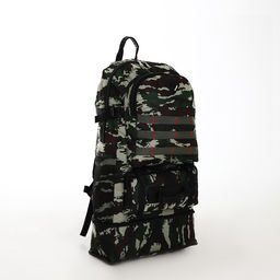 Рюкзак туристический на молнии, с увеличением, 4 наружных кармана, цвет зелёный - Simaland фото 4