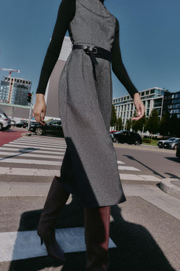 MELANGE MIDI DRESS WITH BELT - Zara фото 4