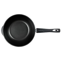 Сотейник с антипригарным покрытием д28см Классик, h8,2см, s0,4см, съемная ручка из термостойкого пластика (Россия) - Домашняя мода фото 2