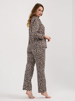 Пижама Оптима Энимал хлопок бежевая  фото 45