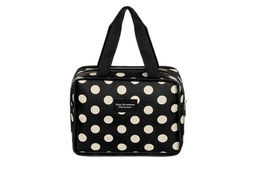 Косметичка - сумочка 23*11,5*18,5 см Черная в белый горошек, с двумя ручками - Elan gallery фото 4
