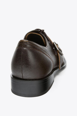 LEATHER BUCKLE LOAFERS - Zara фото 4