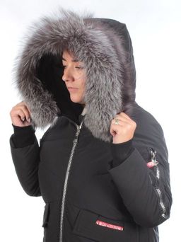 CU-19056 BLACK Пальто женское зимнее CUTEELF (200 гр. холлофайбера) - Fashion фото 14