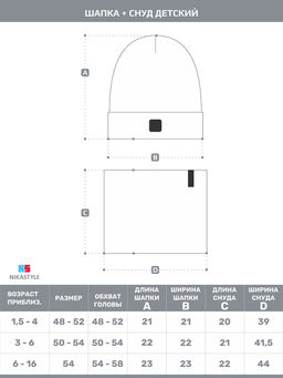 Комплект шапка и снуд 12л12725 неви - Nikastyle фото 5